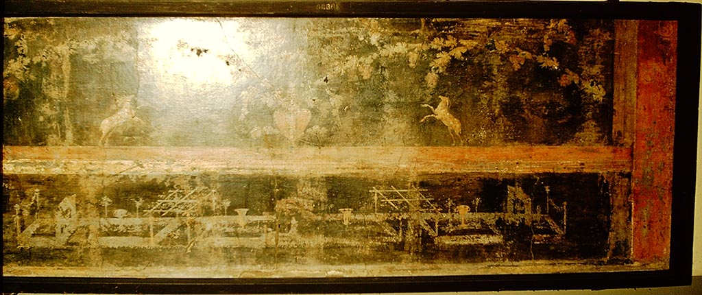 Ins. Or. II, 1a, Herculaneum. Garlands, goats and garden scene. Now in Now in Naples Archaeological Museum. Inventory number 9638.